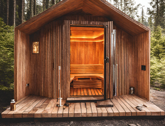 Outdoor Wood burning Sauna in Traditional Style